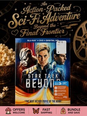 Star Trek Beyond Blu-ray DVD Digital HD w Slipcover Sci-Fi Action Like New